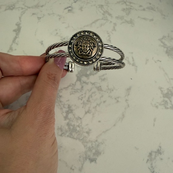 Custom Made Elegant Silver and Gold Women\'s Bracelet from the Button of a Jacket